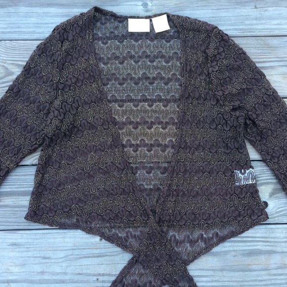 Worthington Women Shrug Top Dark Brown Lace Size1X - Picture 5 of 8
